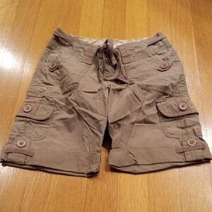 Y2K Green Dog Girls Brown Cargo Shorts 8